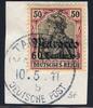 Briefmarken 1911 DP Marokko Michel 41 ° Tanger b 10/5/11 Type 4 Luxus Briefstück / 92