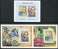Briefmarken Tschad 2004 Mineralien Minerals Nobelpreis Wissenschaft Block 385-386 + 394 MNH -