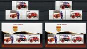 Briefmarken Angola 2004 Feuerwehr Fire Brigade Feuerwehrautos 1739-1741 Block 111 MNH -