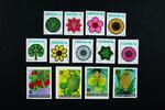 Stamps Singapore 1973 Flowers and Fruits Definitives Set Scott #189-201 Imperf MNH -