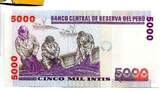 Peru 5.000 Intis 1988, Geldschein, Banknote, SPL