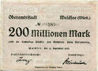 Württemberg, 200 Mio. Mark Waldsee - Oberamtsstadt, -
