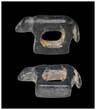 Ancient art  Amulet of animal in black serpentine stone, Mesopotamia, 3rd. mill. BC