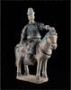Asian art Impressive tomb pottery model of Ming Dynasty Mandarin Equastrian officer -