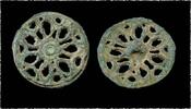 Ancient art 55 mm. XL bronze openwork compartement seal, Bactrian, 3rd. mill. BC -