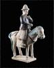 Asian art Large pottery model of Ming Dynasty Equestrian officer -