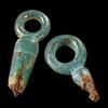 Ancient art Pair of Celtic bronze attachment rings, 1st. mill. BC -