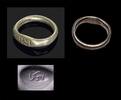 Ancient art Nice large Byzantine silver seal ring c 700-900 AD -