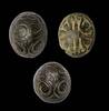 Ancient art Pair of Roman-Early medival engraved bronze finials, c 400-1000 AD -