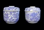 Asian art Lovely Chinese Blue and White porcelain jar w cover, c.18th. cent -