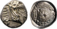 Ancient art Greek coins. Nice Kindya / CARIA, Halikarnassos AR silver Hekte with monster -