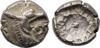 Ancient art Greek coins. Nice Kindya / CARIA, Halikarnassos AR silver Hekte with monster -
