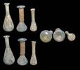 Ancient art Lot of 3 nice Roman glass flasks, Imperial period, 1st - 3rd cent. AD -