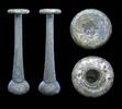 Ancient art Huge Roman candlestick glass bottle w superb irridescence - 22,6 cm.! -