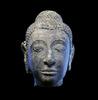 Asian art Lifesize Thai stone head of Buddha, U Thong B period, 13th.-14th. c -