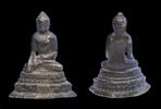 Asian art Beautiful early Thai amuletic bronze buddha, c. 18th. cent. -