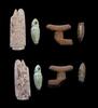 Ancient art Egypt: Lot of 4 faience and stone amulets, 2nd.-1st. mill. BC -