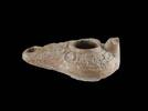 Ancient art Rare inscribed Byzantine / Christian Holyland oil lamp 5th.-7th. cent. -