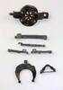 Ancient art Coll. of Roman bronze keys, lunar pendant and clasp, 1st.-3rd. cent -