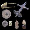 Asian art Nice dealers lot of 6 Asian items, incl. early Talwar handle etc! -