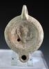Ancient art Superb Roman Terracotta Oil Lamp with Hermes and makers name! -