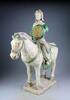Asian art Chinese Tomb pottery Horseman, Ming Dynasty w. TL test (540 years)! -