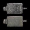 Ancient art Nice bronze clasp with engraved bull, Ancient near East 1st. mill. AD -