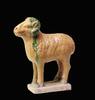 Asian art Finely glazed tomb pottery model of a Sheep, Chinese Ming Dynasty -