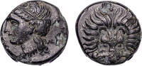 Ancient coins Greek coins: Sharp Ionia Samos bronze with facing Lion, 408-380 BC EF! -