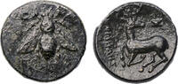 Ancient coins Greek coins: Lovely late Bi / Stagg ? bronze from Ephesos, 4th. cent. BC - EF! -