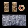 Ancient art Large shell cylinder seal, Mesopotamia, Arkkadian Empire, 2400-2200 BC -