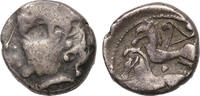 Ancient coins Celtic Gaul: Silver stater or drachm, c. 2nd. cent. BC -