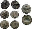 Ancient coins Greek coins: Lot of rare Ionian cities, Myos, Lebedos, Smyrna and Rhodes -