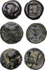 Ancient coins Greek coins: Lot of three Billon and bronze issues of Ionia Lesbos, Methymna and Mytilini -