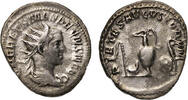 Ancient coins Herennius Etruscus, as Caesar AD 249-251. AR Antoninianus with implements -