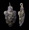 Ancient art Large impressive Roman teatrical mask pendant applique, 66 mm. -