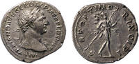 Ancient coins Roman Imperial: Nice large flan Trajan AR silver denarius -