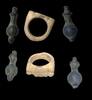 Ancient art Egypt, two amulets and a stone ring w pseudo cartouche! -