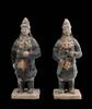 Asian art Choice pair of armed Ming Dynasty Pottery Soldiers, 1368-1644 -