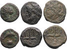 Ancient coins Specialist Greek Syracuse collection: Lot of three Syracusan bronze coins, incl. Hieron II -