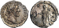 Ancient coins Roman Imperial: Mintstate Antoninus Pius AR silver denarius - scarce! -
