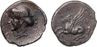 Ancient coins Greek coins: Nice Corinth AR silver drachm w untouched hoard patina - Good VF -