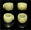 Asian art Interesting ancient green jade Chinese Archers ring -