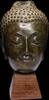 Asian art Fine patinated bronze head of buddha, Thailand 15th.-16th. cent. AD -