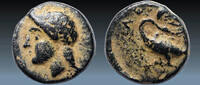 Ancient coins Greek coins: Ionia, Leukai, AE Bronze, 350-300 BC. -