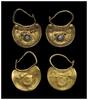 Ancient art High quality Byzantine Lunula earrings w glass inlays -
