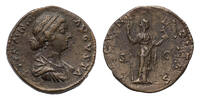 Ancient coins Roman Imperial: Lovely portrait sestertius of faustina Minor, good VF! -