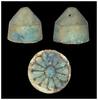 Ancient art Massive Egypt blue faience earplug, New Kingdom 1550-1292 BC -
