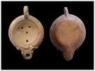 Ancient art Roman Imperial terracotta oil lamp, c. 1st.-2nd. century AD -