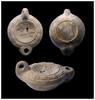 Ancient art Nice Roman pottery oil lamp w Antilope, 2nd.-3rd. century AD -